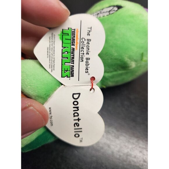 Ty Beanie Babies Donatello Teenage Mutant Ninja Turtles Plush 6" Green & Purple - Picture 6 of 9
